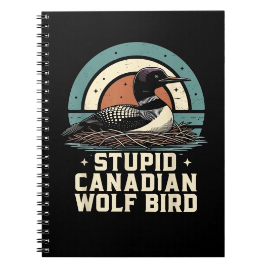 Dummer kanadischer Wolf Vogel Notizblock (Vorderseite)