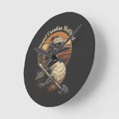 Dummer kanadischer Wolf Vogel Runde Wanduhr (Winkel)