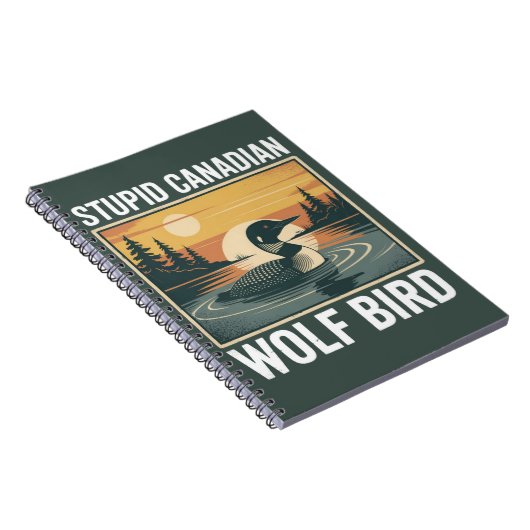 Dummer kanadischer Wolf Vogel Sarkastisches Tier  Notizblock (Rechte Seite)