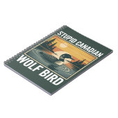 Dummer kanadischer Wolf Vogel Sarkastisches Tier  Notizblock (Linke Seite)