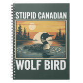 Dummer kanadischer Wolf Vogel Sarkastisches Tier  Notizblock (Vorderseite)