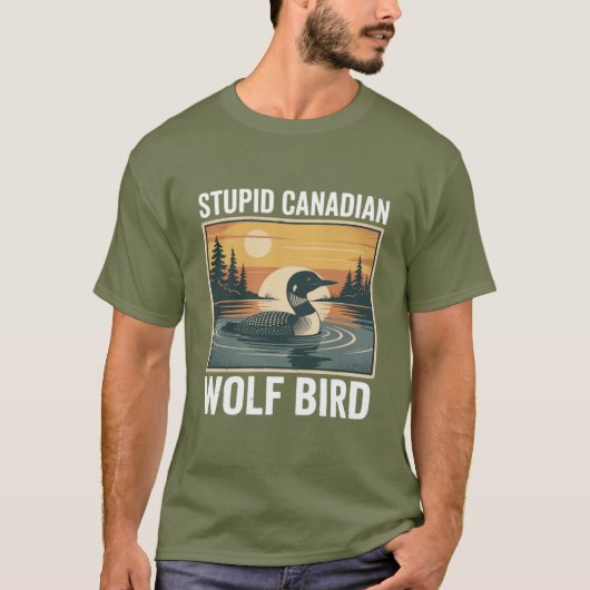 Dummer kanadischer Wolf Vogel Sarkastisches Tier  T-Shirt (Vorderseite)