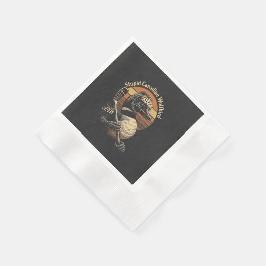 Dummer kanadischer Wolf Vogel Serviette (Ecke)