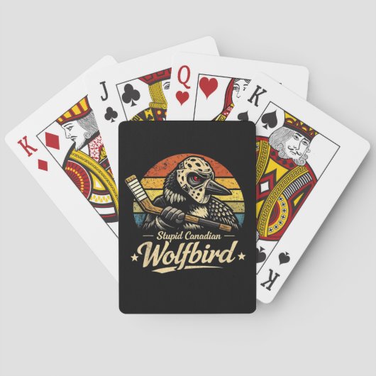 Dummer kanadischer Wolf Vogel Spielkarten (Rückseite)