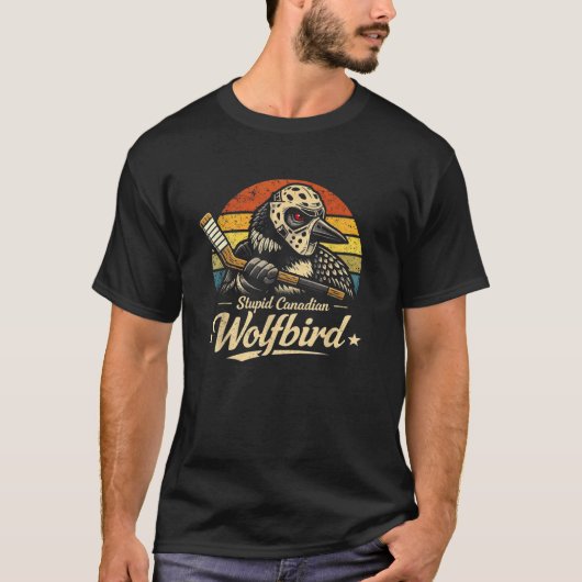 Dummer kanadischer Wolf Vogel T-Shirt (Vorderseite)