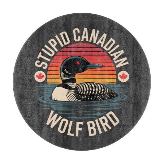 Dummer kanadischer Wolf-Vogel-Taucher-Humor Schneidebrett (Vorderseite)