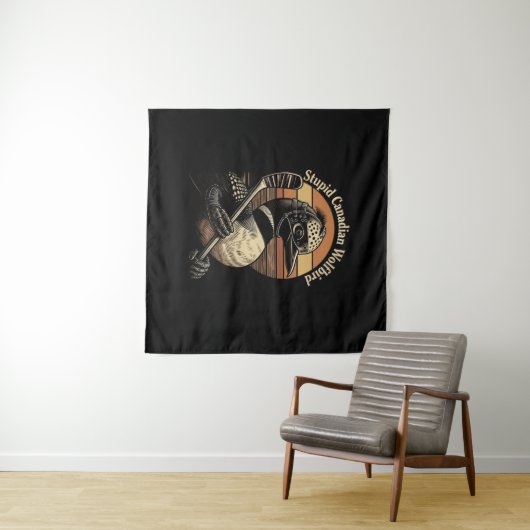 Dummer kanadischer Wolf Vogel Wandteppich (Beispiel (Horizontal))