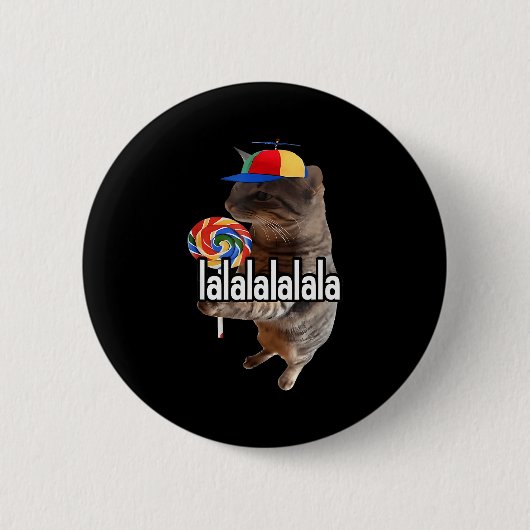 Dummer Kater Mit Lutscher Meme Button (Vorderseite)