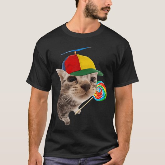Dummer Kater mit Lutscher-Meme-Freund T-Shirt (Vorderseite)