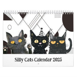 Dummer Katz-Kalender in Schwarz-Weiß Kalender