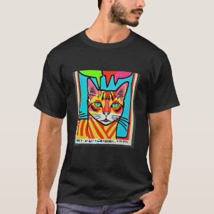 Dummer Kätzchen im Pop-Stil der 1970er Jahre T-Shirt
