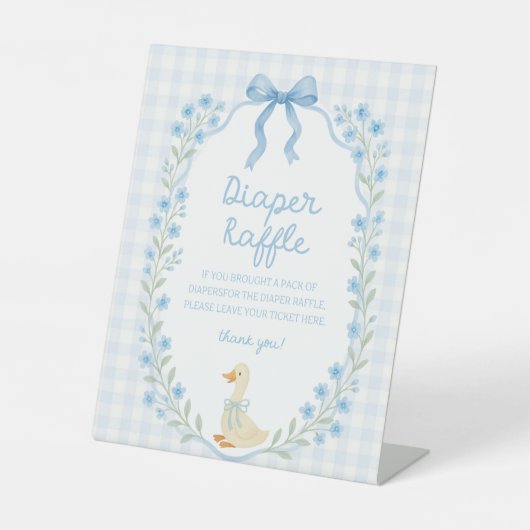 Dummer kleiner Gänse-Babyshower-Windel-Raffle Sockelschild (Vorderseite)