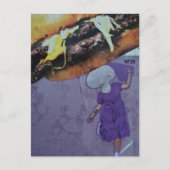 Dummer lila Cheeseburger Pilz Dame Collage Postkarte (Vorderseite)