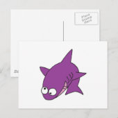dummer lila Hai Postkarte (Vorne/Hinten)