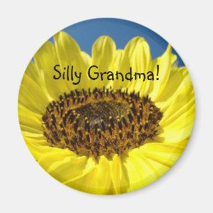 Dummer Oma! Magnet Geschenke Sonnenblumen Feiertag