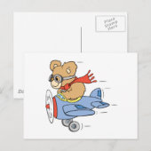Dummer Pilot Bär Postkarte (Vorne/Hinten)