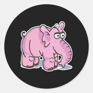 dummer rosa Elefant Runder Aufkleber