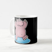dummer rosa tanzender Flusspferd Kaffeetasse (Vorderseite Links)
