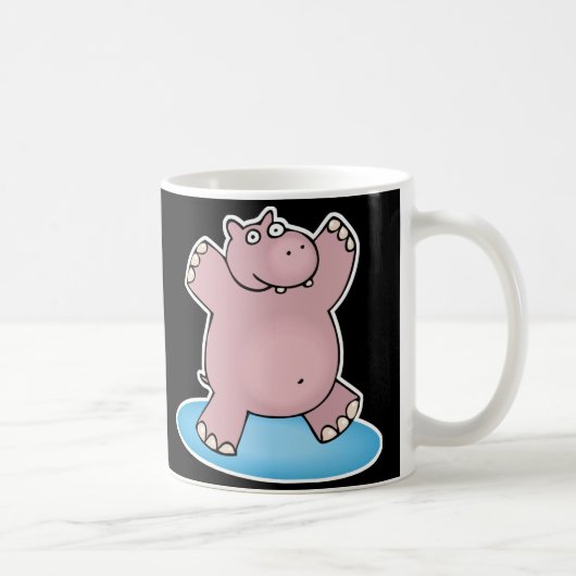 dummer rosa tanzender Flusspferd Kaffeetasse (Rechts)