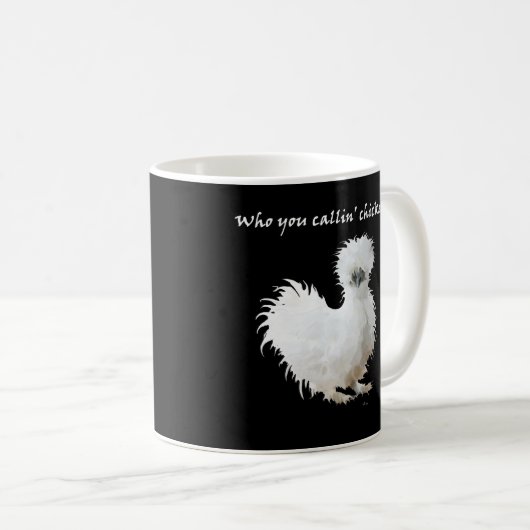Dummer Silkie-Hahn Kaffeetasse (VorderseiteRechts)