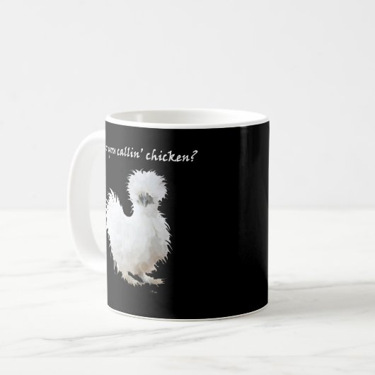 Dummer Silkie-Hahn Kaffeetasse (Vorderseite Links)
