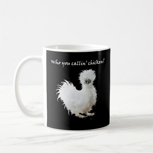 Dummer Silkie-Hahn Kaffeetasse (Links)