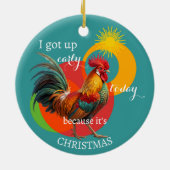 Dummer Sonny Lustiger Bunter Hahn Weihnachten Keramik Ornament (Hinten)