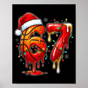 Dummer Sport Sechs Sieben Basketball Weihnachtsman Poster