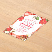 Dummer süßer Gänse-Erdbeeren-Geburtstag Acryleinladungen (Ablage )