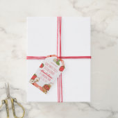 Dummer süßer Gänse-Erdbeeren-Geburtstag Geschenkanhänger (Mit Garn)