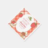 Dummer süßer Gänse-Erdbeeren-Geburtstag Serviette (Ecke)