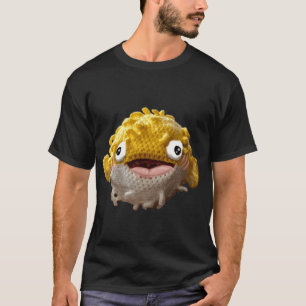 Dummer süßer gehäkelter Kugelfisch T-Shirt