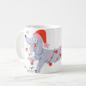 Dummer Weihnachtshund Kaffeetasse (Vorderseite Links)