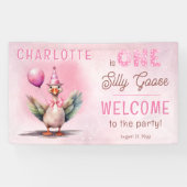 Dummerchen Erster Geburtstag Rosa Mädchen Party Ba Banner (Horizontal)