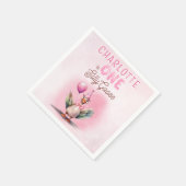Dummerchen Erster Geburtstag Rosa Mädchen Party Serviette (Ecke)