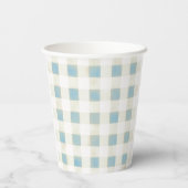 Dummerweise Gans Blaue Blumen Gingham Babyparty Pappbecher (Rückseite)