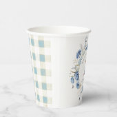 Dummerweise Gans Blaue Blumen Gingham Babyparty Pappbecher (Rechts)
