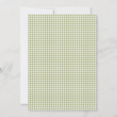 Dummerweise Gans Blume Grün Boho Gingham Babyparty Einladung (Rückseite)