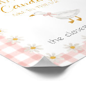 Dummerweise Gans Rosa Gingham Baby Shower Ratespie Poster (Ecke)