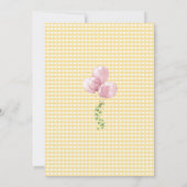 Dummerweise Gans Rosa Luftballons Gingham 1. Gebur Einladung (Rückseite)