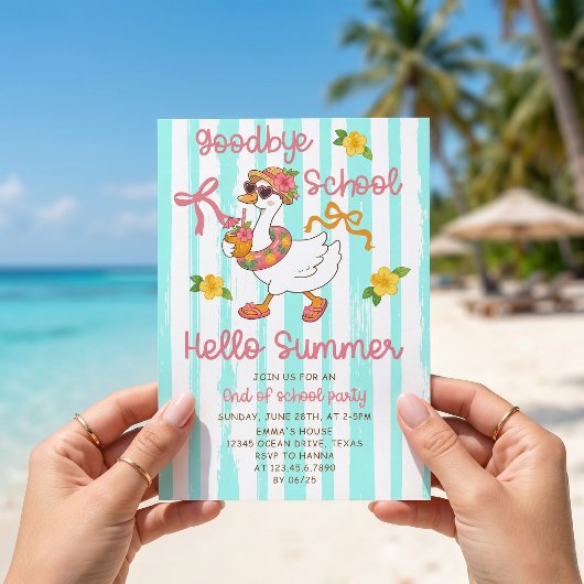 Dummerweise Hallo Sommer Streifen Einladung