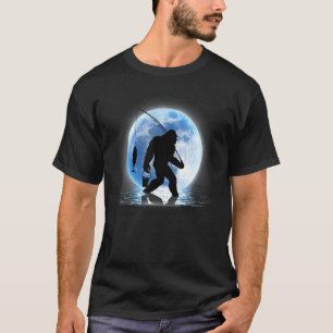 Dummes Angelblau Mond und Angler für Männer Stoff T-Shirt