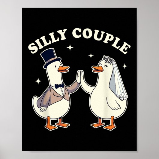 Dummes Gans Braut & Bräutigam Hochzeit Junggeselli Poster (Vorne)
