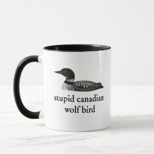 Dummes Kanadischer Wolf Vogel Hockey Romantik für Tasse