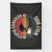 Dummes Kanadischer Wolf Vogel Loon Humor Banner (Vertikal)