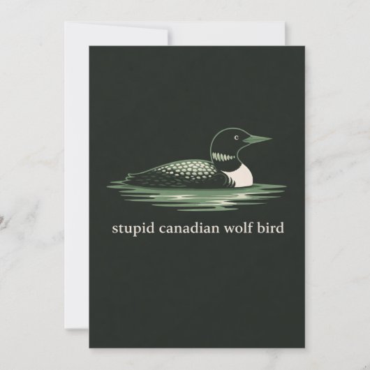 Dummes Kanadisches Wolf Vogel Karte (Vorderseite)