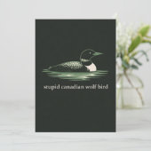 Dummes Kanadisches Wolf Vogel Karte (Stehend Vorderseite)