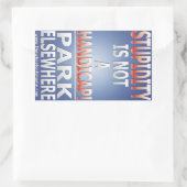 Dummheit ist kein Handicap-Aufkleber Rechteckiger Aufkleber (Tasche)