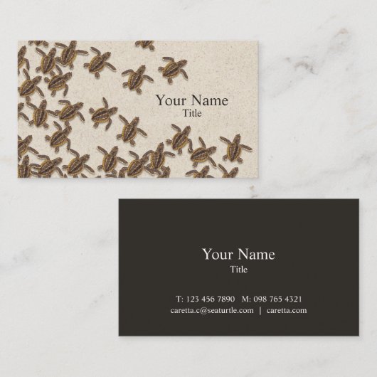 Dummkopf-Meeresschildkrötehatchlings-Visitenkarte Visitenkarte (Vorne/Hinten)