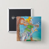 Dummkopf mit Gitarre Button (Vorne & Hinten)